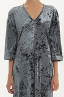 Gri Kadife uzun elbise 92153