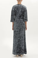 Gri Kadife uzun elbise 92153