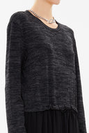 Siyah Örme midi elbise 92164