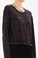 Mürdüm Örme midi elbise 92164