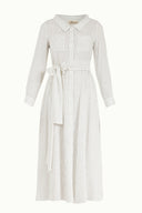 Beyaz Kemerli midi elbise 92302