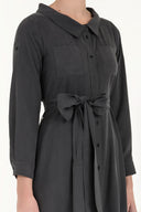 Füme Kemerli midi elbise 92302