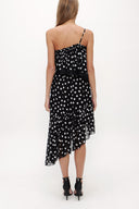 Siyah Kemerli ve dantelli straplez midi elbise 92315