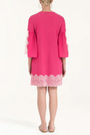 Pembe Dantelli ve bağcıklı mini elbise 92332