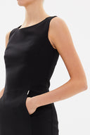 Siyah Arkadan  fermuarlı dar kesim mini elbise 92364