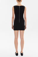 Siyah Arkadan  fermuarlı dar kesim mini elbise 92364