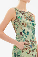 Haki Arkadan  fermuarlı dar kesim mini elbise 92364