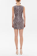 Vizon Arkadan  fermuarlı dar kesim mini elbise 92364