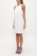 Beyaz Fiyonklu mini elbise 92366