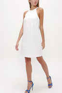 Beyaz Fiyonklu mini elbise 92366