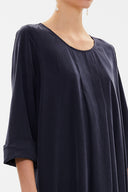 Mavi Kontrast renkli bol kesim midi elbise 92376