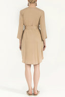 Bej Kemerli bol kesim mini elbise 92383