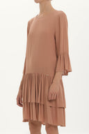 Devetüyü Bol kesim fırfırlı mini elbise 92395