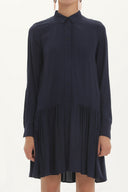 Lacivert Düğmeli bol kesim mini elbise 92411