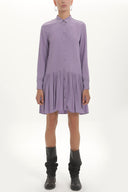 Lila Düğmeli bol kesim mini elbise 92411