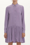 Lila Düğmeli bol kesim mini elbise 92411