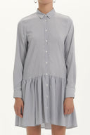 Çizgili Düğmeli bol kesim mini elbise 92411