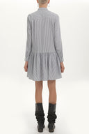 Çizgili Düğmeli bol kesim mini elbise 92411