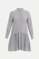 Çizgili Düğmeli bol kesim mini elbise 92411