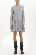 Çizgili Düğmeli bol kesim mini elbise 92411