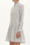 Siyah Beyaz Düğmeli bol kesim mini elbise 92411