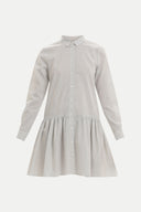 Siyah Beyaz Düğmeli bol kesim mini elbise 92411