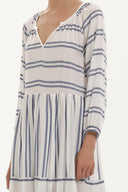 Mavi Çizgili midi elbise 92419