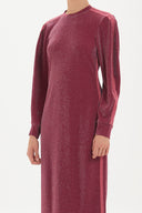Bordo Dar kesim midi elbise 92442