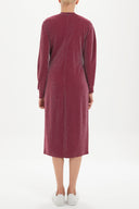 Bordo Dar kesim midi elbise 92442