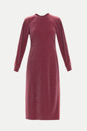 Bordo Dar kesim midi elbise 92442