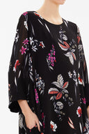 Desenli Desenli kumaş kombinli midi elbise 92537