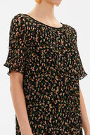 Siyah Piliseli mini  elbise 92638