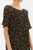Siyah Piliseli mini  elbise 92638