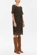 Siyah Piliseli mini  elbise 92638