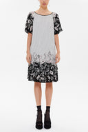 Desenli Piliseli mini  elbise 92638