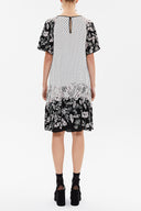 Desenli Piliseli mini  elbise 92638