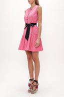 Pembe Büzgülü kolsuz mini elbise 92703