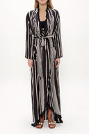 Çizgili Püsküllü uzun kaftan 92727