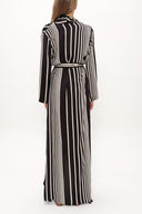 Çizgili Püsküllü uzun kaftan 92727