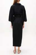Siyah Kemerli uzun kimono elbise 92737