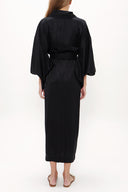Siyah Kemerli uzun kimono elbise 92737