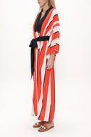 Kırmızı Kemerli uzun kimono elbise 92737