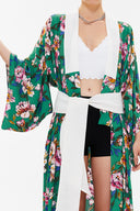 Yeşil Kemerli uzun kimono elbise 92737