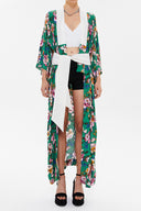Yeşil Kemerli uzun kimono elbise 92737