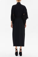 Siyah Siyah Kemerli uzun kimono elbise 92737