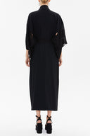 Siyah Siyah Kemerli uzun kimono elbise 92737
