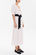 Pembe V yaka uzun elbise 92761