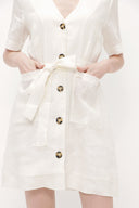 Beyaz Kısa kollu mini elbise 92763