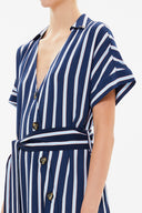 Lacivert Asimetrik patlı midi elbise 92764