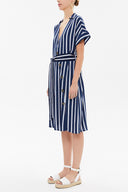 Lacivert Asimetrik patlı midi elbise 92764